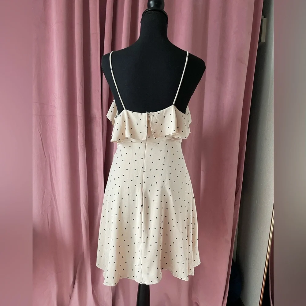 Showpo Cream & Navy Polka Dot Dress - Picture 4 of 7